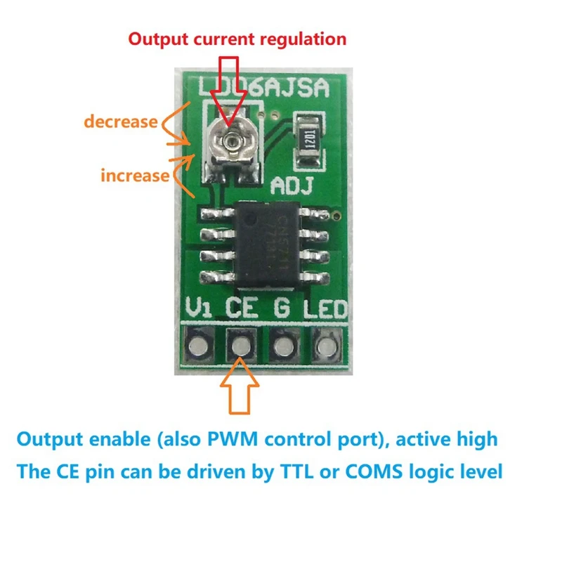 DC 3.3V 3.7V 5V LED Driver 30-1500MA modulo regolabile a corrente costante scheda di controllo PWM per USB 18650 li-ion