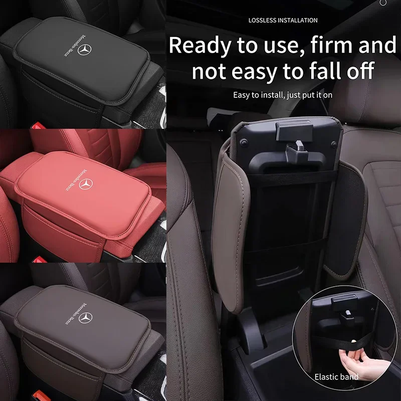 Car Armrest Storage Box Mat Center Arm Rest Protection Cushion For Mercedes Benz AMG W210 W211 W124 W168 W176 W203 CLA CLK GLA