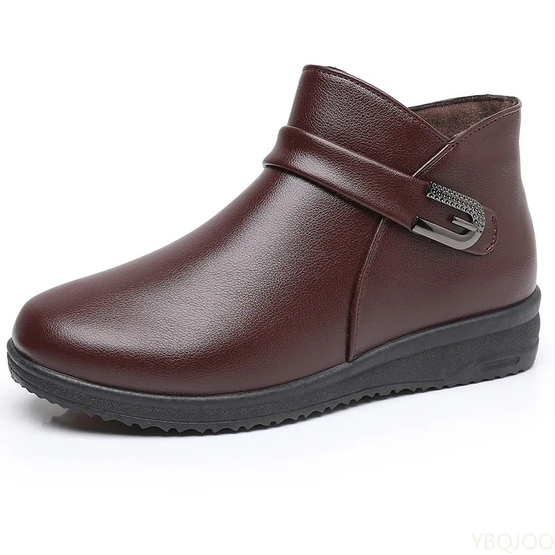 Casua comfortable winter women cotton shoes fashionable versatile snow boots warm non slip soft soled women's short boots