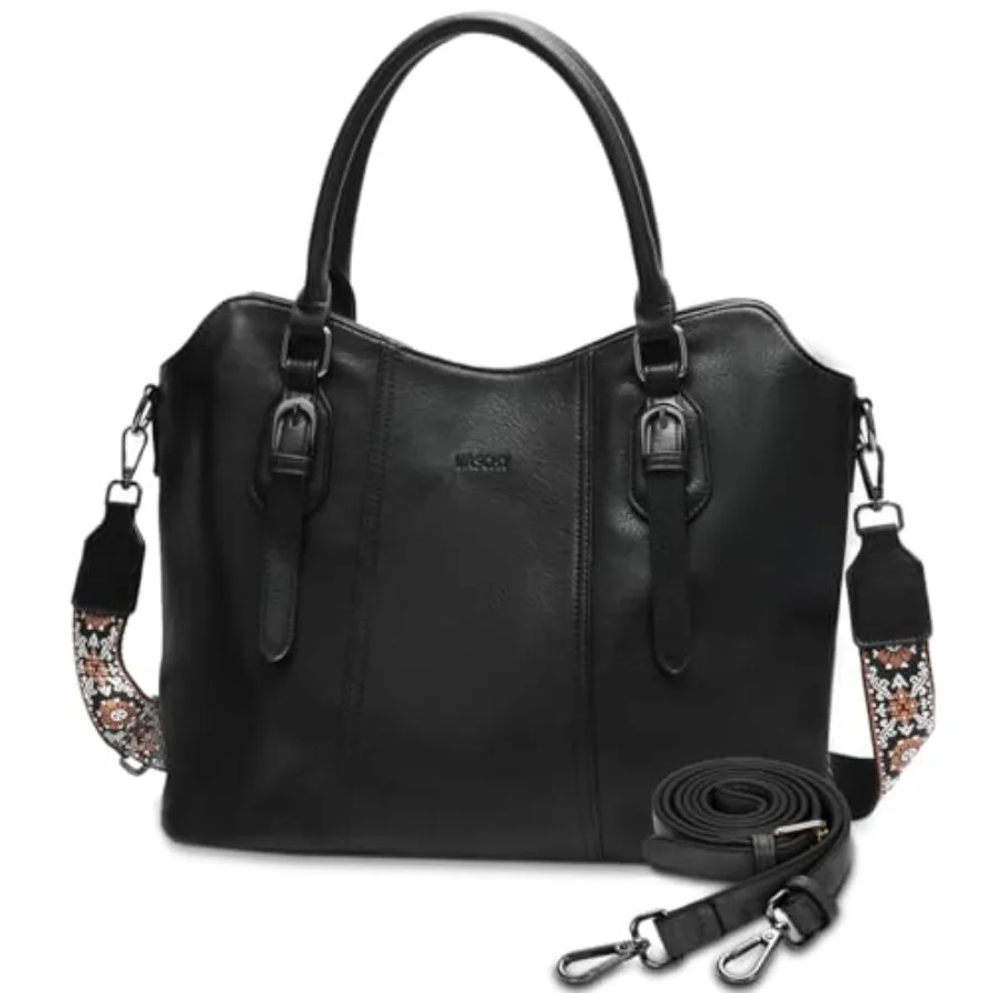 

Hobo Bags for Women Vegan Leather Top Handle Satchel Shoulder Purse Handbag Purse with Crossbody Guitar Strap