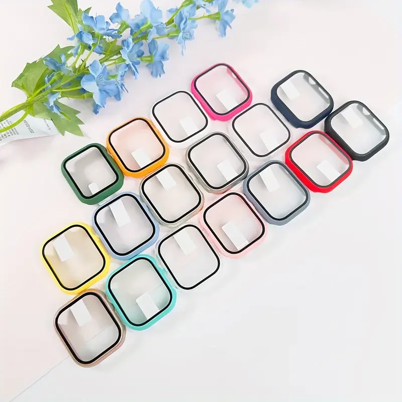 For Apple Watch case 46mm 44mm 40mm 45mm 41mm 42mm 38mm Screen Protector Glass+Cover iwatch series 10 9 8 7 6 5 3 SE Accessories