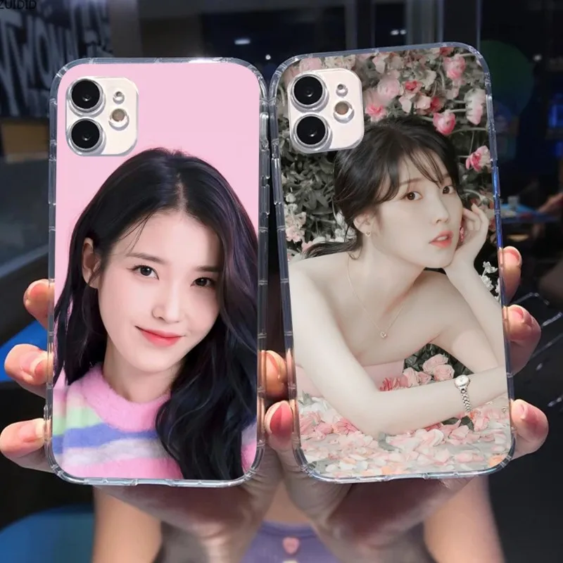 IU Lee JiEun Smart Phone Case for iPhone 14 13 12 11 XS X 8 7 6 Plus Mini Pro Max SE 2022 Clear Phone Cover Funda