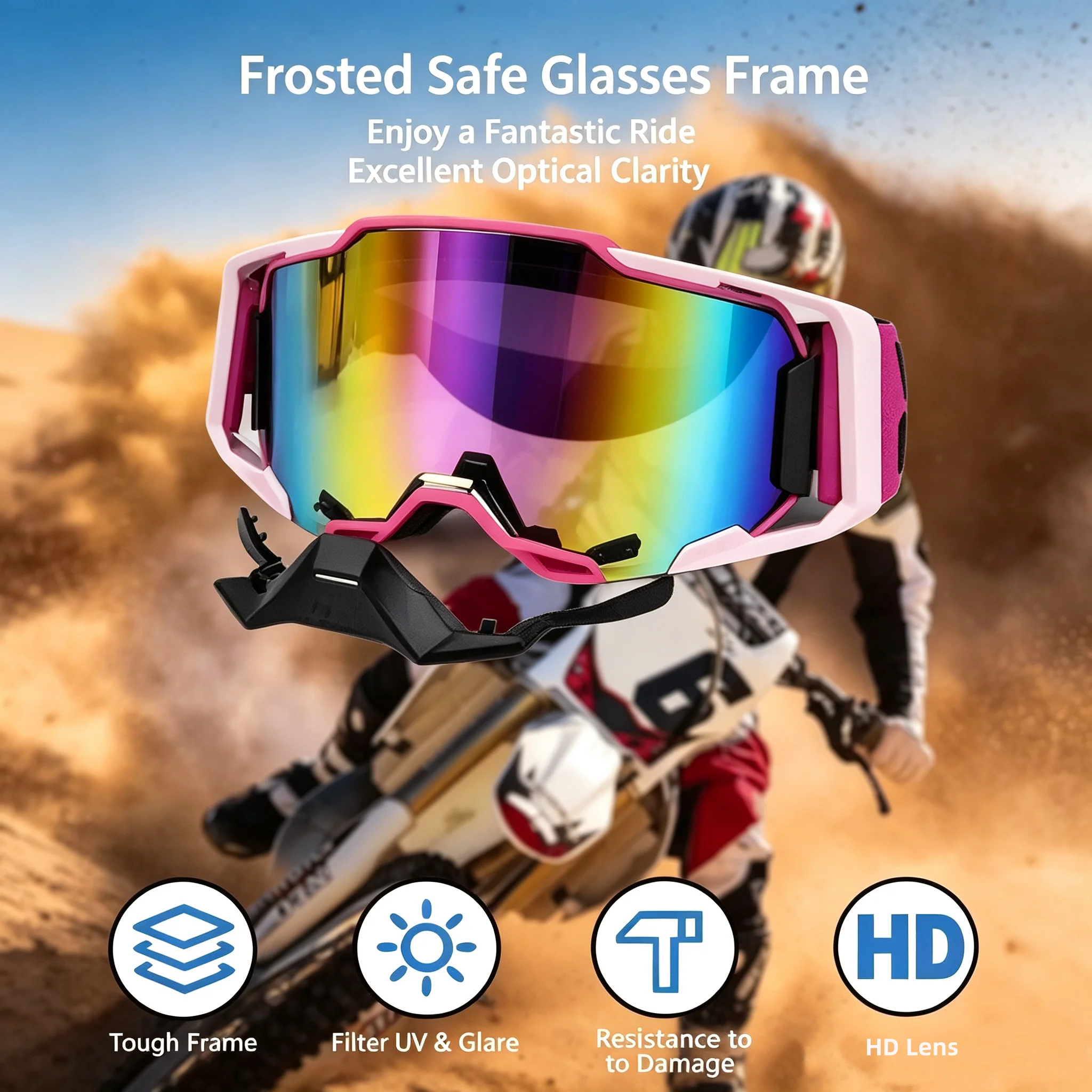 Professional MX ATV Quick-Release Off-Road Goggles Windproof Dustproof High-Quality for Motorcycle Mountain Bike Skiing Riding