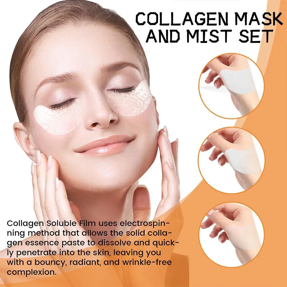 Película de colágeno para mascarilla de ojos, Kit de niebla de vitamina C, mejora del brillo Soluble, colágeno hidratante Highprime, Corea, Q2B0