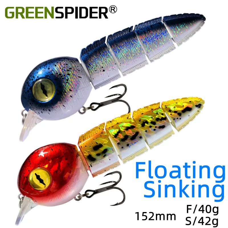 152MM 40G Durable Fabric Wobbler Fishing Lures Life Like Swim Action Jointed Wobbler Fishing Tackle for Pike Musky Bass Fishing