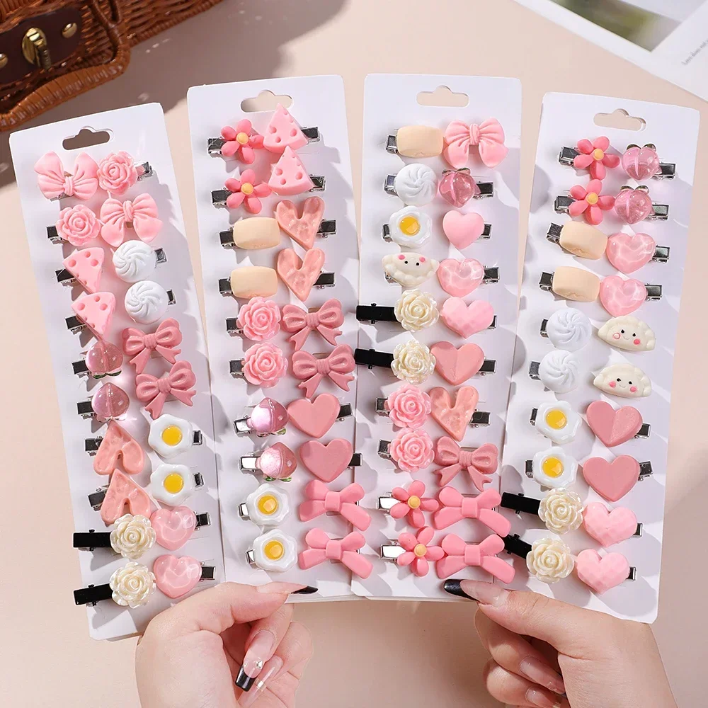 20PCS New Girls Cute Cartoon Flowers Bow Candy  Hair Clips Kids Sweet  Hairpins Headband Barrettes Fashion Hair Accessories