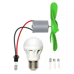 Small Generator Mini Wind Turbine Motor Bulb DIY Kit Power Alternative Energy Generator Experiment Generator Model 12V