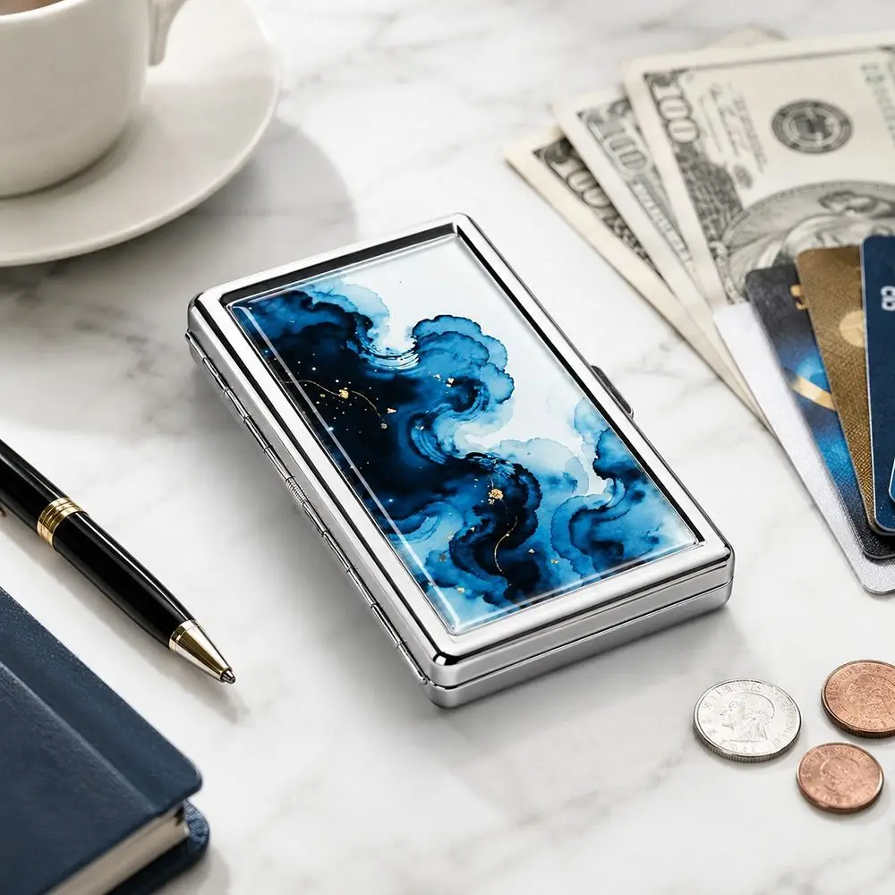 Vintage-Style Vintage Card Case Versatile Design Metal Material Metal Case Multi-function Easy Snap Card Holder ID Card Holder