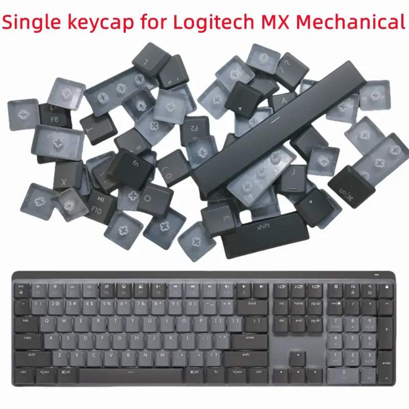 SINGLE REPLACEMENT KEYCAPS For Logitech MX Mechanical KEYBOARD 110KEYS Graphite ash