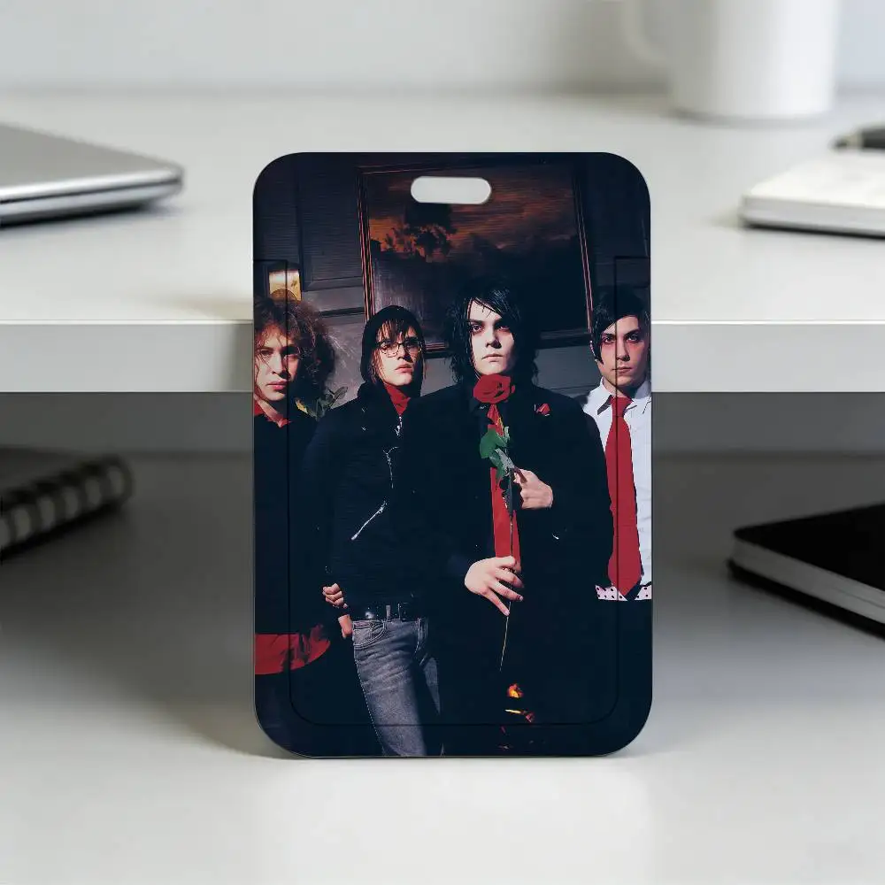 Band My C-Chemical Romance MCR K Lanyard, Arbeitsausweis, Tasche, Bus, Studenten-Fotoausweis, Kartenhalter, Abzeichen, Mitarbeiter, Kunststoff-Schiebeabdeckung – Detail 6