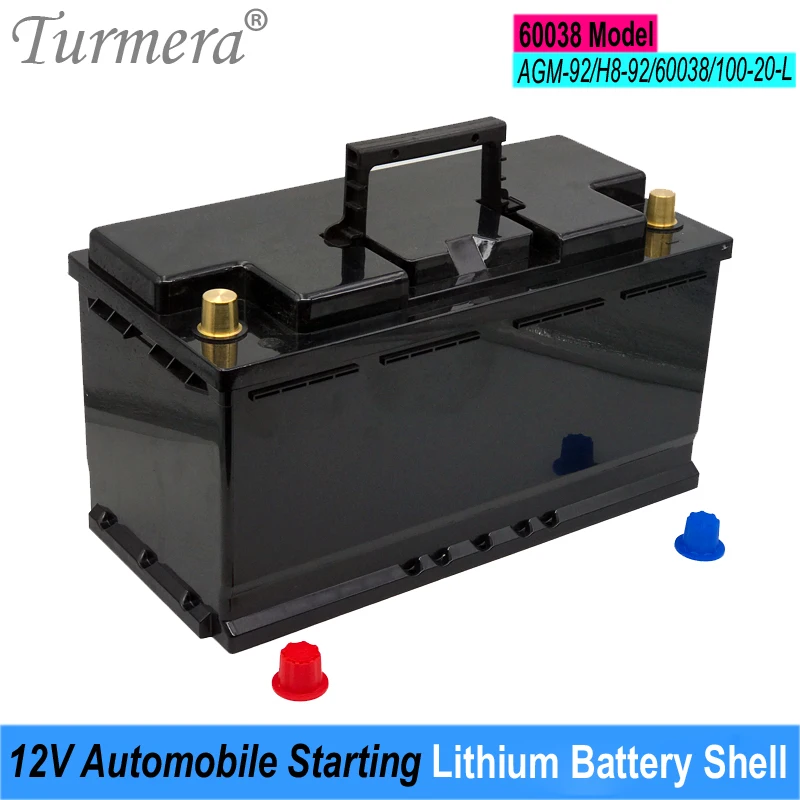 

Turmera 12V Car Battery Box Automobile Starting Lithium Batteries Shell Use in 60038 Series AGM-92 H8-92 100-20 Replace LeadAcid