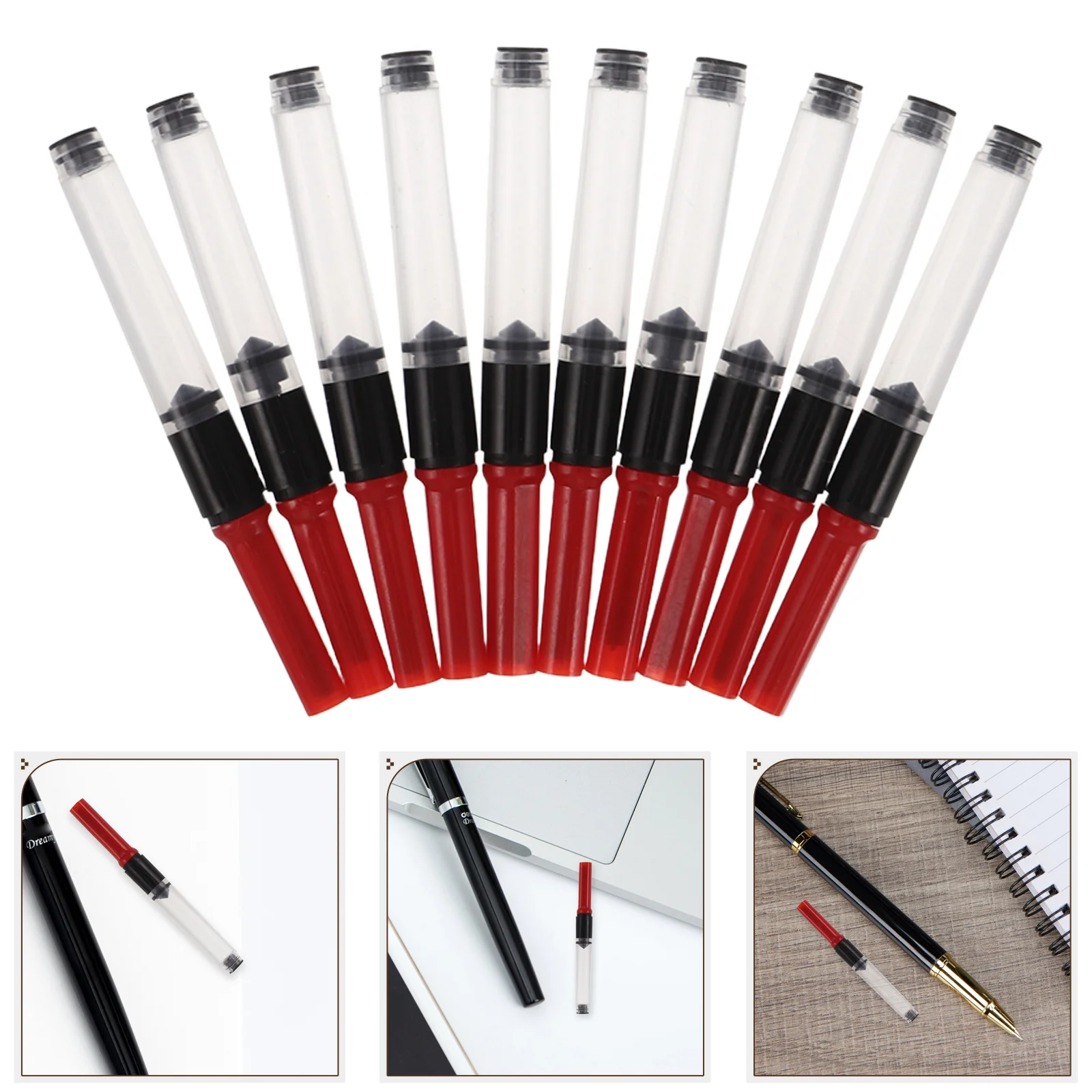 

100Pcs Ink Converter for Fountain Pens Spring Filler Mechanism No Overflow Precision Needle Applicator Portable Refillable Pen