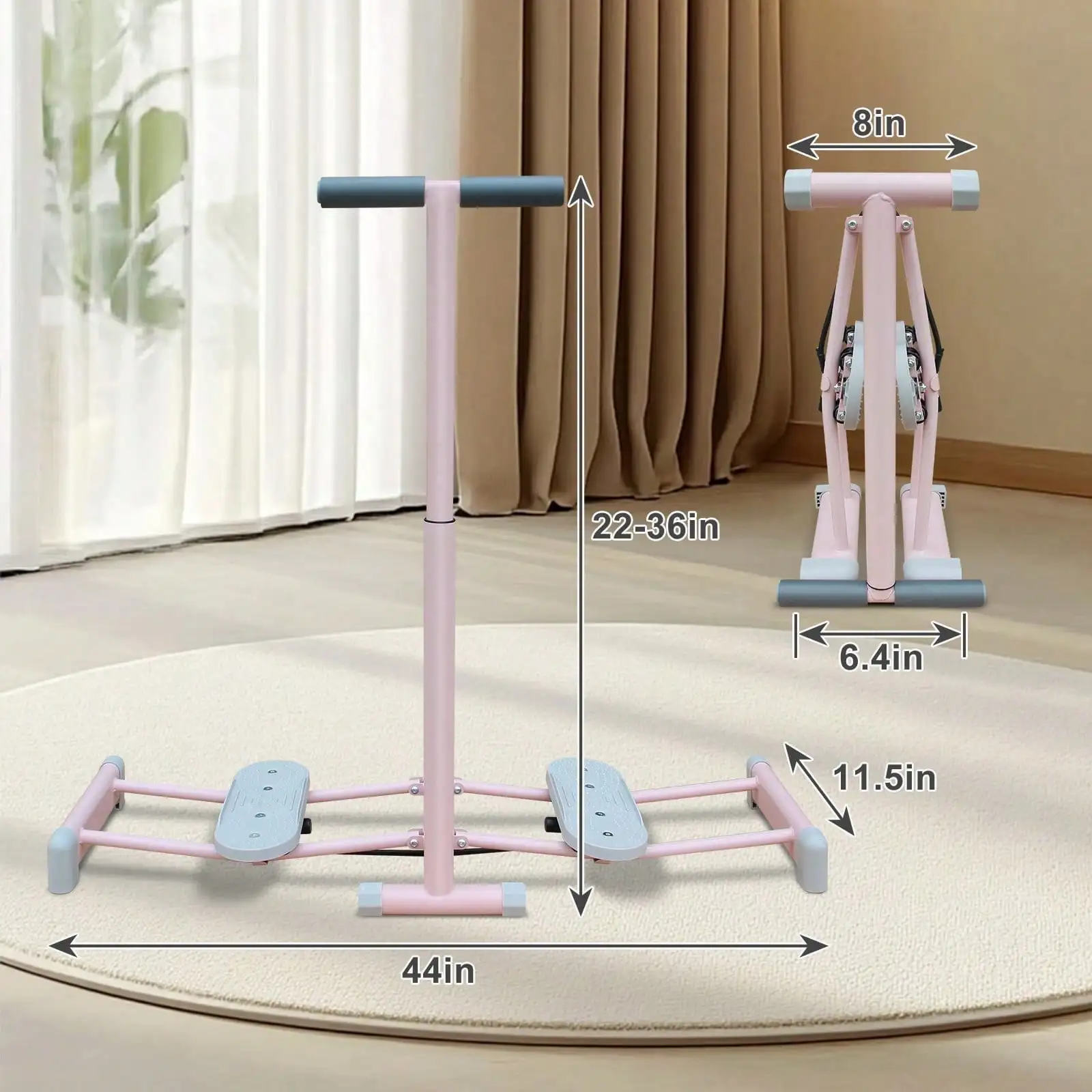 Ski Machine Foldable, Simulated Ski Trainer With 4-Level Adjustable Non-Slip Pedal Armrest, Pelvic Floor Muscle Trainer For Home - view 6