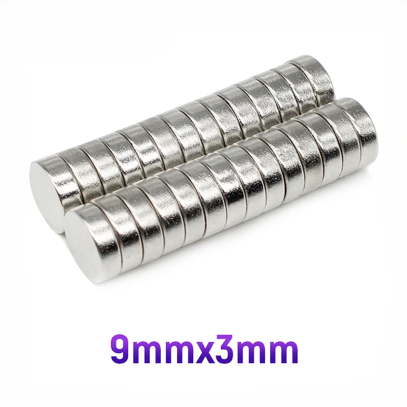 10/20/50/100/200/300PCS 9*3mm Small Round Rare Earth Magnet 9x3mm Permanent Neodymium Magnet Strong N35 Disc Search Magnet 9x3