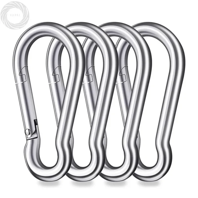 

Lyr 304 Stainless Steel Heavy Duty 300 Lbs Safety Spring Snap Car Hook Key Ring Buckle Outdoor Hoist Chain Pet Rop 2pcs