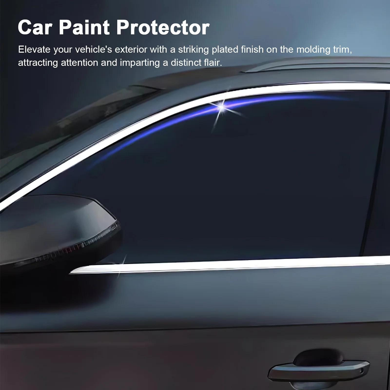 

2 Rolls Chrome Trim Strip Adhesive Car Exterior Molding Edge Guard Door Bumper Protection Decorative Tape Auto Body Accessories