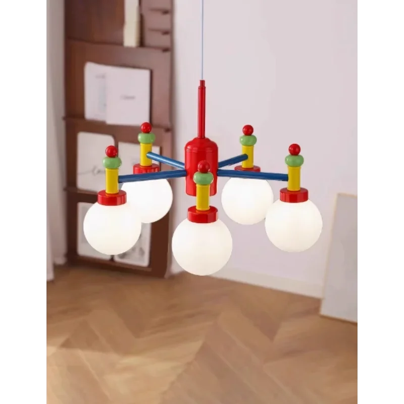 

Memphis Medieval Chandelier Ceiling Vintage Color Living Room Hanging Light Fixture Macaron Boys Girls Bedroom Indoor Lighting