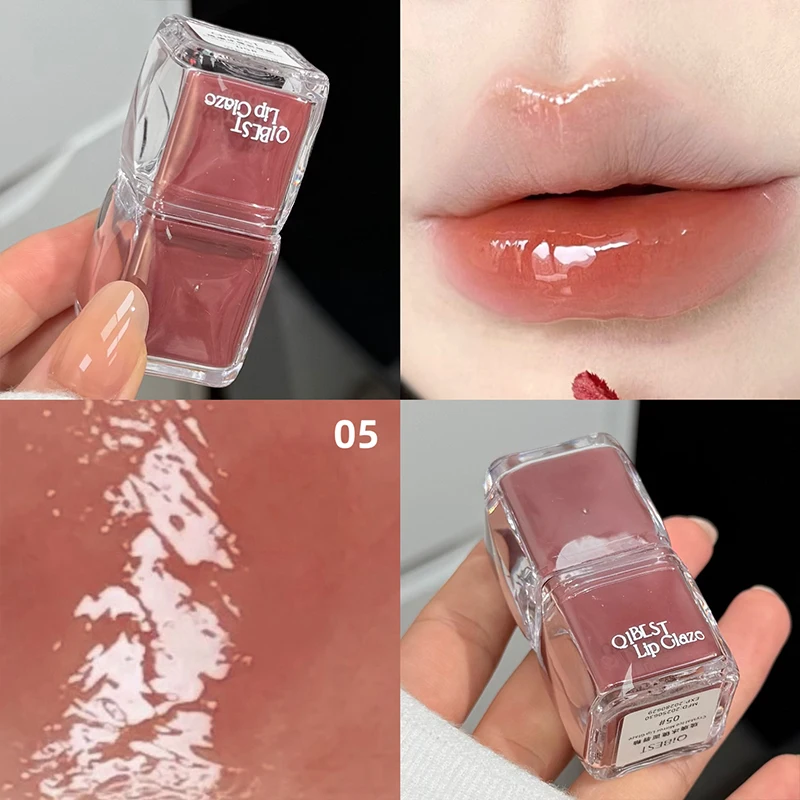 QIBEST مرآة ملمع شفاه مائي ملمع شفاه مرطب ليس من السهل أن يبهت طويل الأمد غير لاصق كوب ملمع شفاه وصمة عار مستحضرات التجميل #5