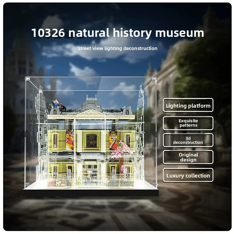 Suitable for LEGO 10326 Natural History Museum Display Box Transparent Acrylic Dust Cover Display Cabinet