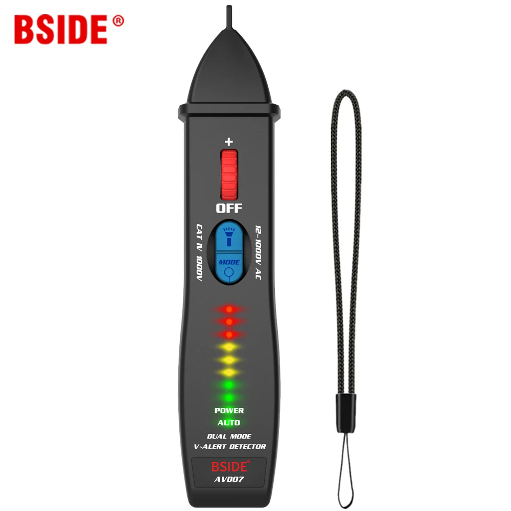 BSIDE Berührungslose Spannungsdetektoranzeige, intelligenter elektrischer Stifttester, Unterscheidung von Live-/Neutralleiter, Kontinuitätsüberprüfung, NCV-Test