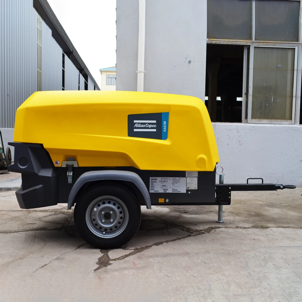 Portable Atlas Copco XATS68kd XAS88 XAHS88 XAHS186 Mobile Industrial Air Compressor Machine 38Kd