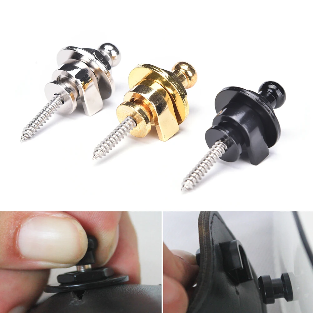 1Pc Chrome Round Head Strap Lock Button Pin Peg Skidproof For Electric Guitar & Bass