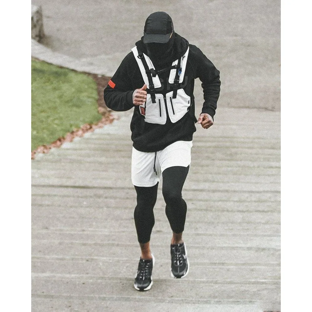 2In1 Leggings Men's Open Crotch Outdoor Sex Pants Sportswear Casual Running Basketball Shorts Men Gym Fitness Sweatpants Male