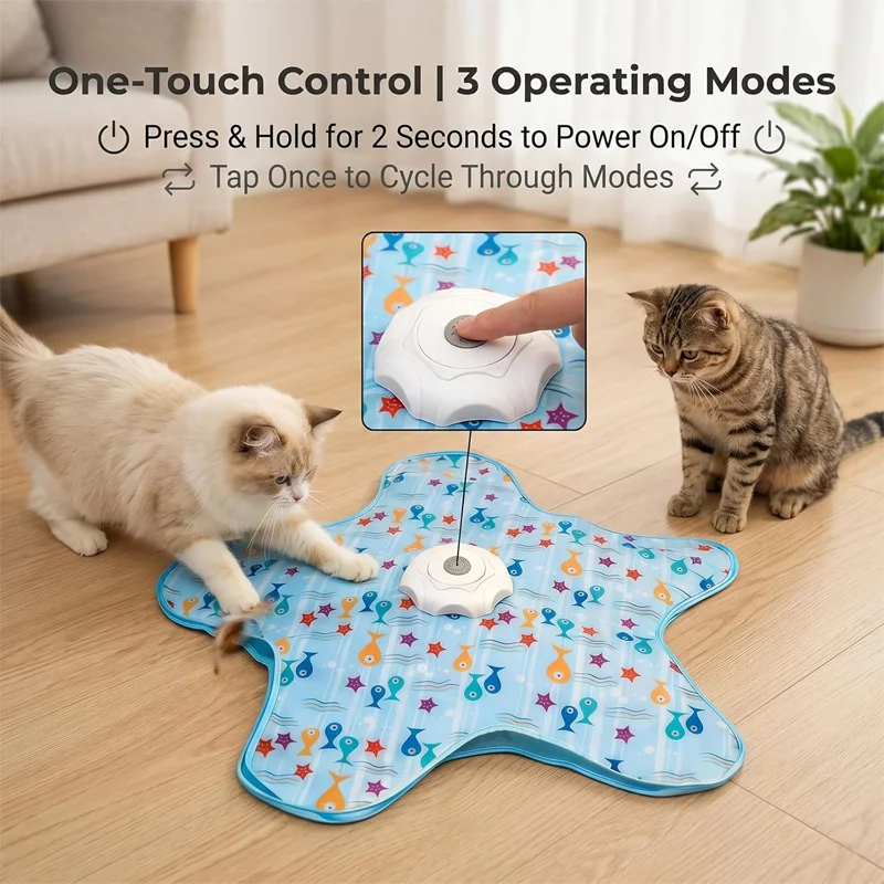 Interactive Cat Hunting Blanket & Automatic Turntable Toy 2