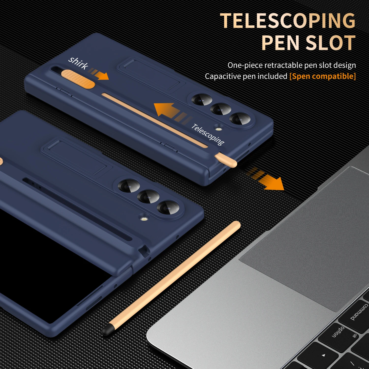 

For Samsung Z Fold 8/7/6/5/4/Z Trifold Case invisible Bracket Hinge Protection Full Cover,w/Tempered Glass Protective Films +Pen