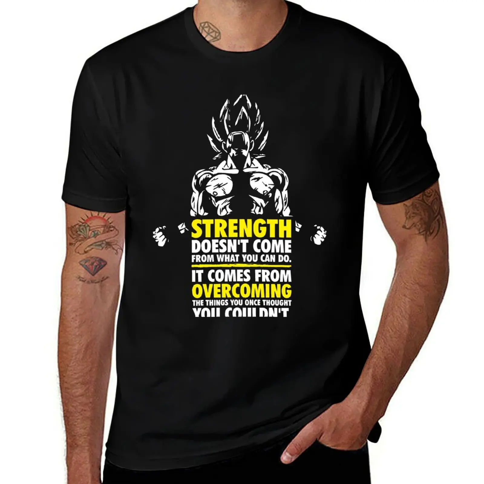 

Strength - Anime Gym Motivational T-Shirt cheap stuff shirts graphic tees plain white t shirts men
