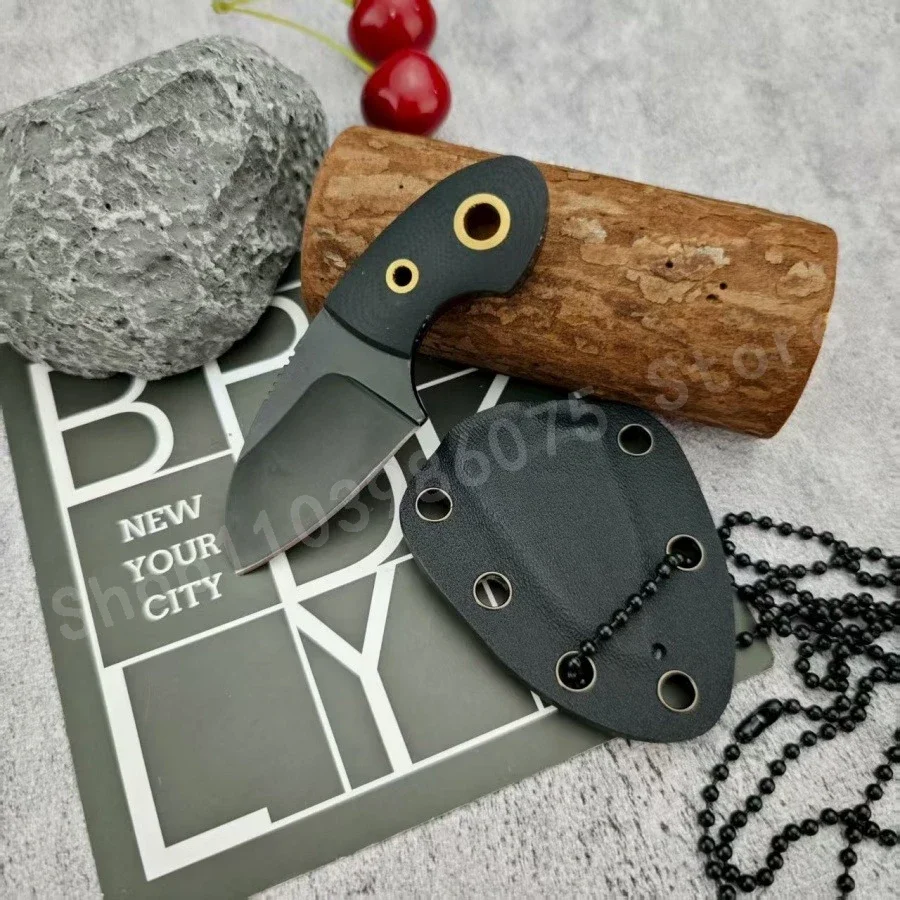 

Мини-нож-ожерелье 8Cr13Mov, лезвие G10, ручка для самообороны и многоцелевой портативный нож для аварийной переноски, нож для распаковки