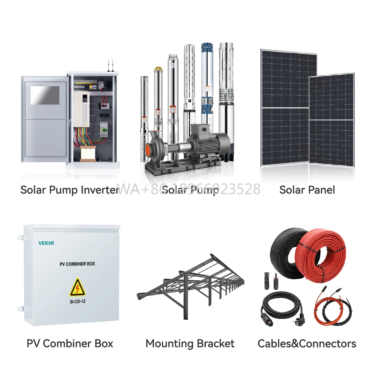 

Pump Kit Irrigation System for Agriculture Official Customized Technical Design 3-10 Inch 3-638m Off-grid Solar Motor