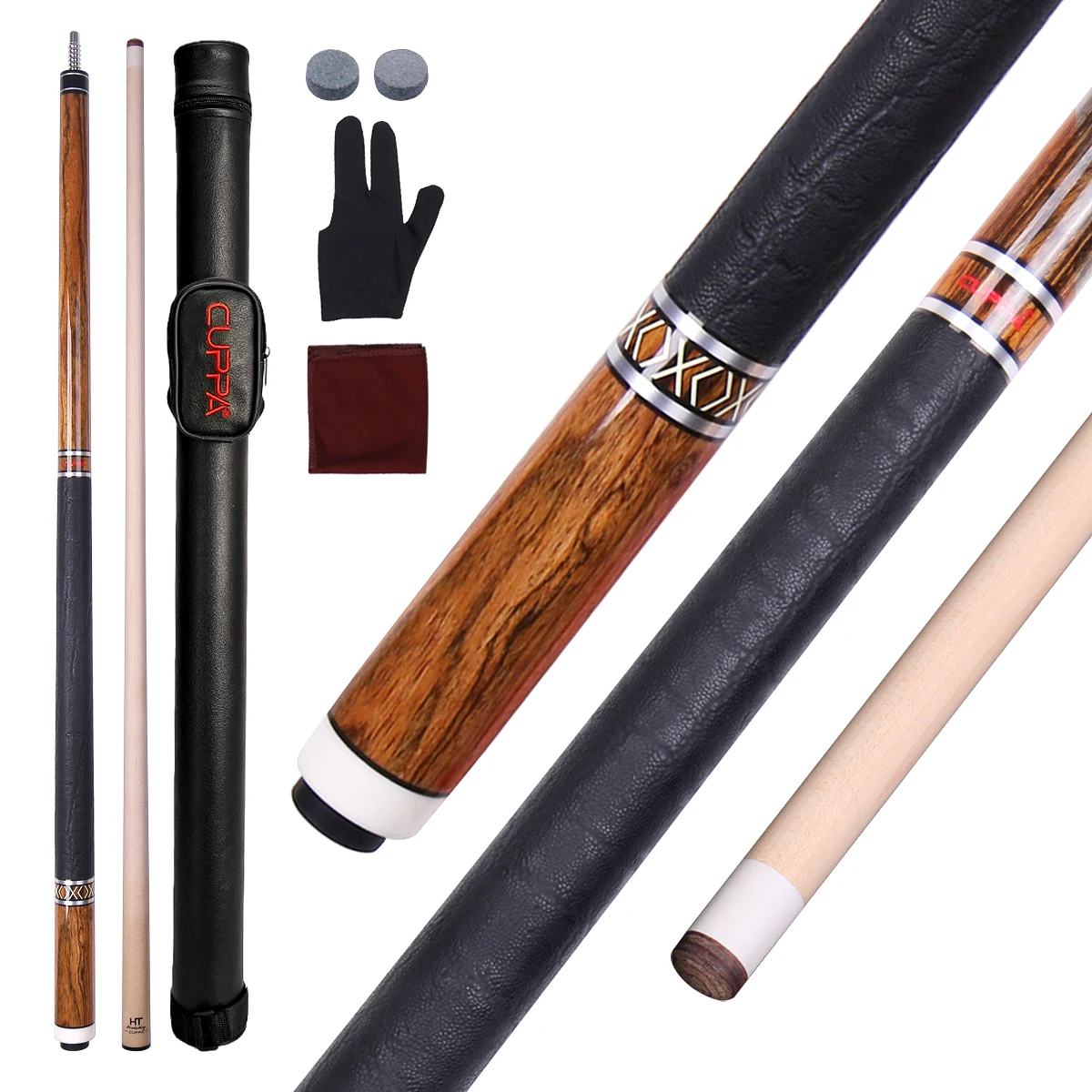 

Профессиональный бильярдный кий CUPPA 58 дюймов, разборный (1/2), из кленового дерева, с кожаной рукояткой, наконечник 12,5 мм, для турниров