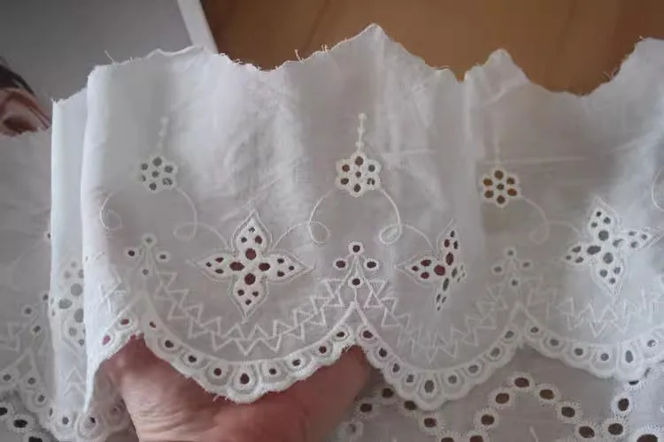High Quality Single Side Flower Cotton Thread Embroidery Cotton Lace DIY Dress Skirt Trim Extended Stitching Accessories image 3