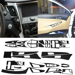 Carbon Fiber Style Inner Dashboard Console Air Outlet Vent Molding Sticker Kit Decal Fit for Hyundai Sonata 2011-2014 LHD