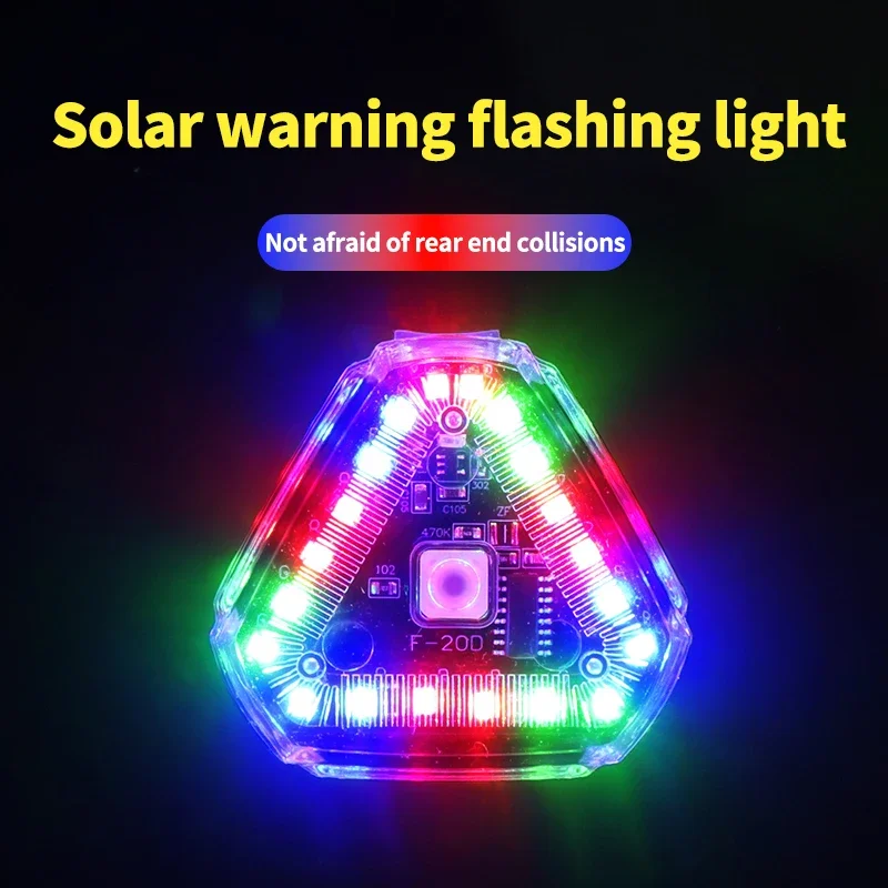 Electric Vehicle Solar Warning Flashing Atmosphere Navigation Light, Car Tail Motorcycle Flowing Water Explosion Flashing Cruise