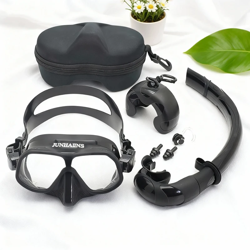 

Professional Low Volume Freediving Mask For Adult - Frameless Silicone Diving Goggles, Tempered Glass, Anti-Fog, Underwater Hunt