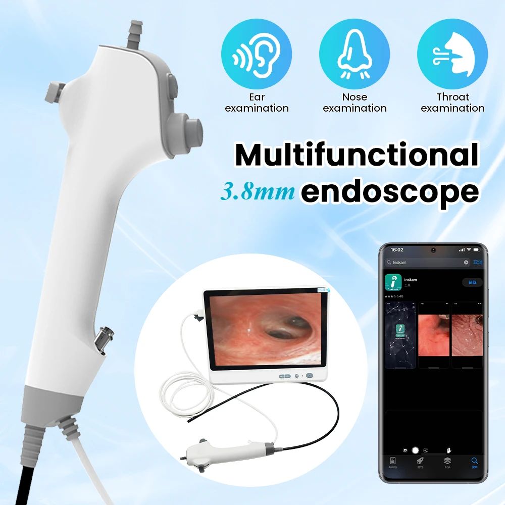 

3.8mm HD ENT Human veterinary Endoscope Camera Multi-function Flexible Endoscopy Nasopharyngoscope Rhinolaryngoscope