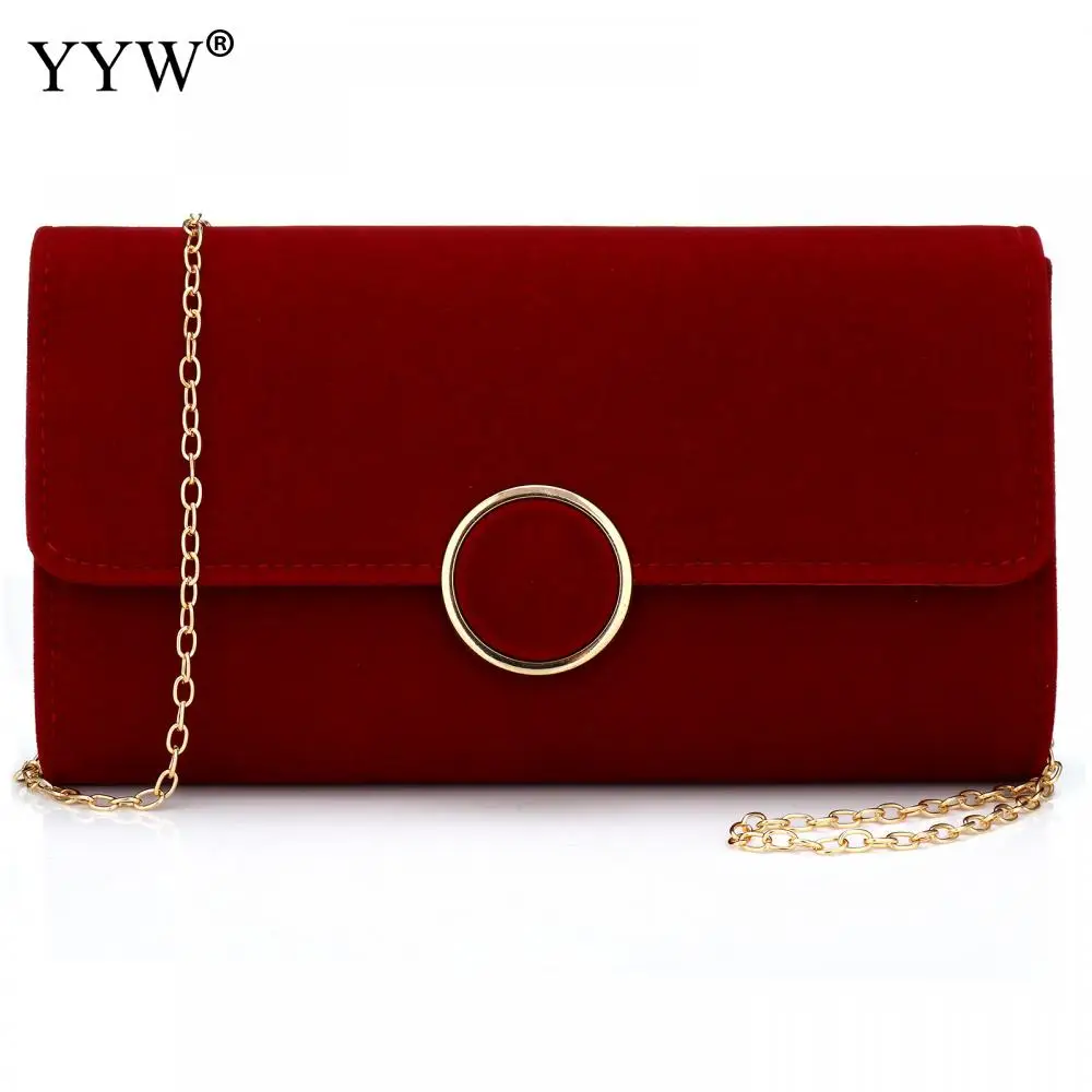 Retro Velvet Evening Bag For Women Small Solid Lap Day Purses And Handbags Wedding Chain Shoulder Bag Dinner Clutch Wallet Sac