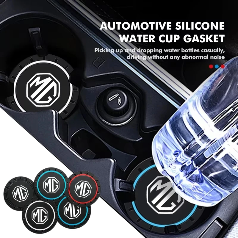 Car Cup Coaster Auto Cup Insert Mat Stain Resistant Liner Soft Silicone For MG ZS MG4 EV MG HS MG3 MG5 EV Marvel R MG ONE MG6