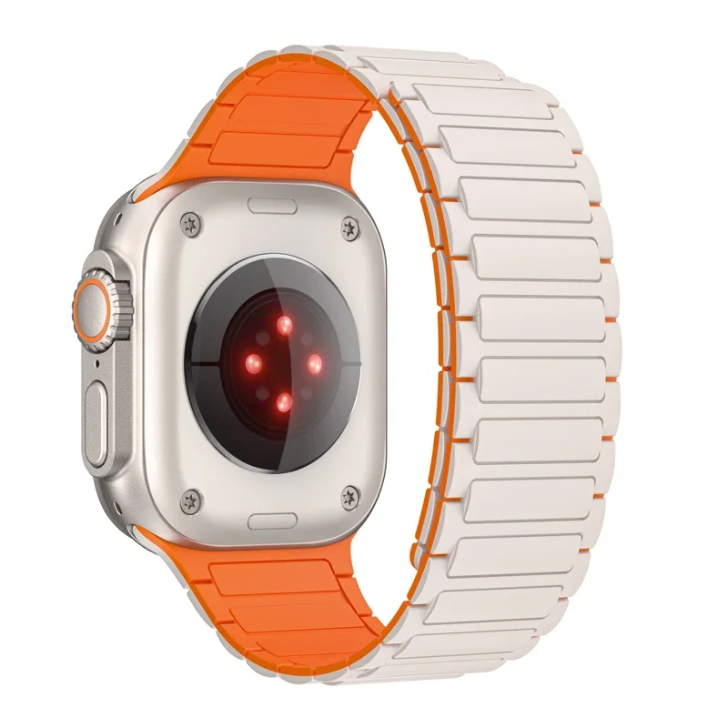 Correa de silicona con bucle magnético para Apple Watch Band 10 46mm 42mm Ultra 2 49mm pulsera iWatch 9 8 7 6 SE 45mm 41mm 44mm 40mm