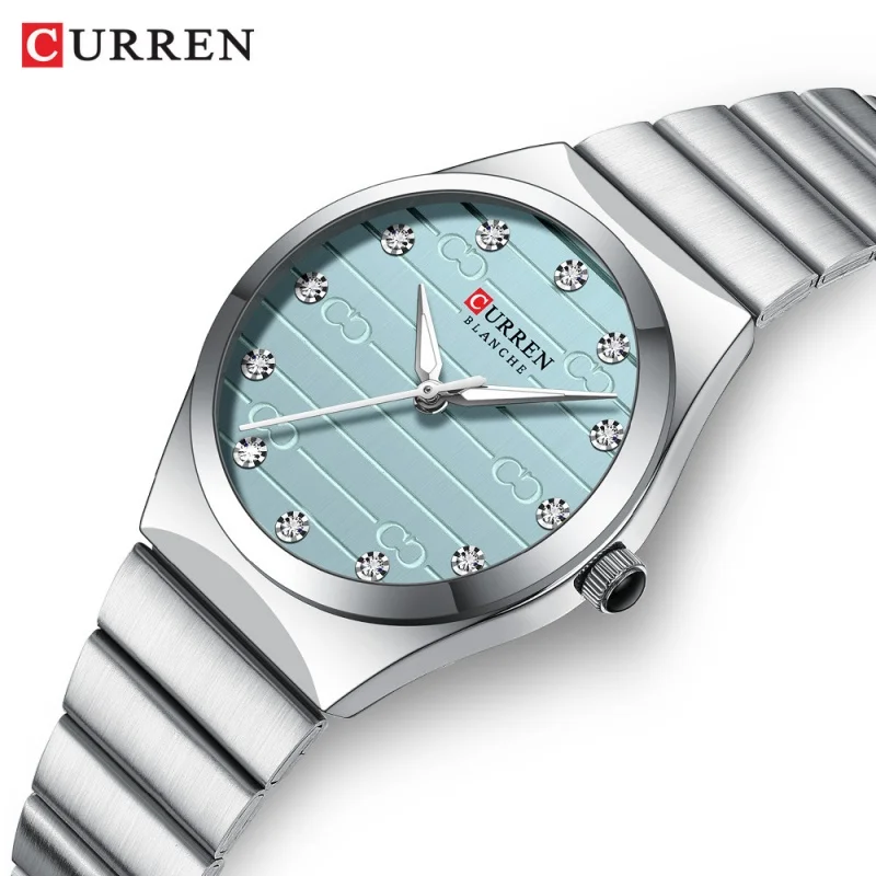 CURREN 9110 Classic Elegant Women's Watch Luxury Women's Girls' Watch Stainless Steel Bracelet Compact Waterproof Clock Gift