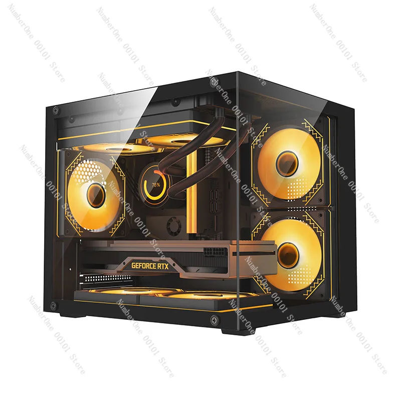 

T13 шасси для комнаты с видом на море, компьютерное шасси, настольная основная плата Matx, стеклянная сторона через корпус, корпус «сделай сам»