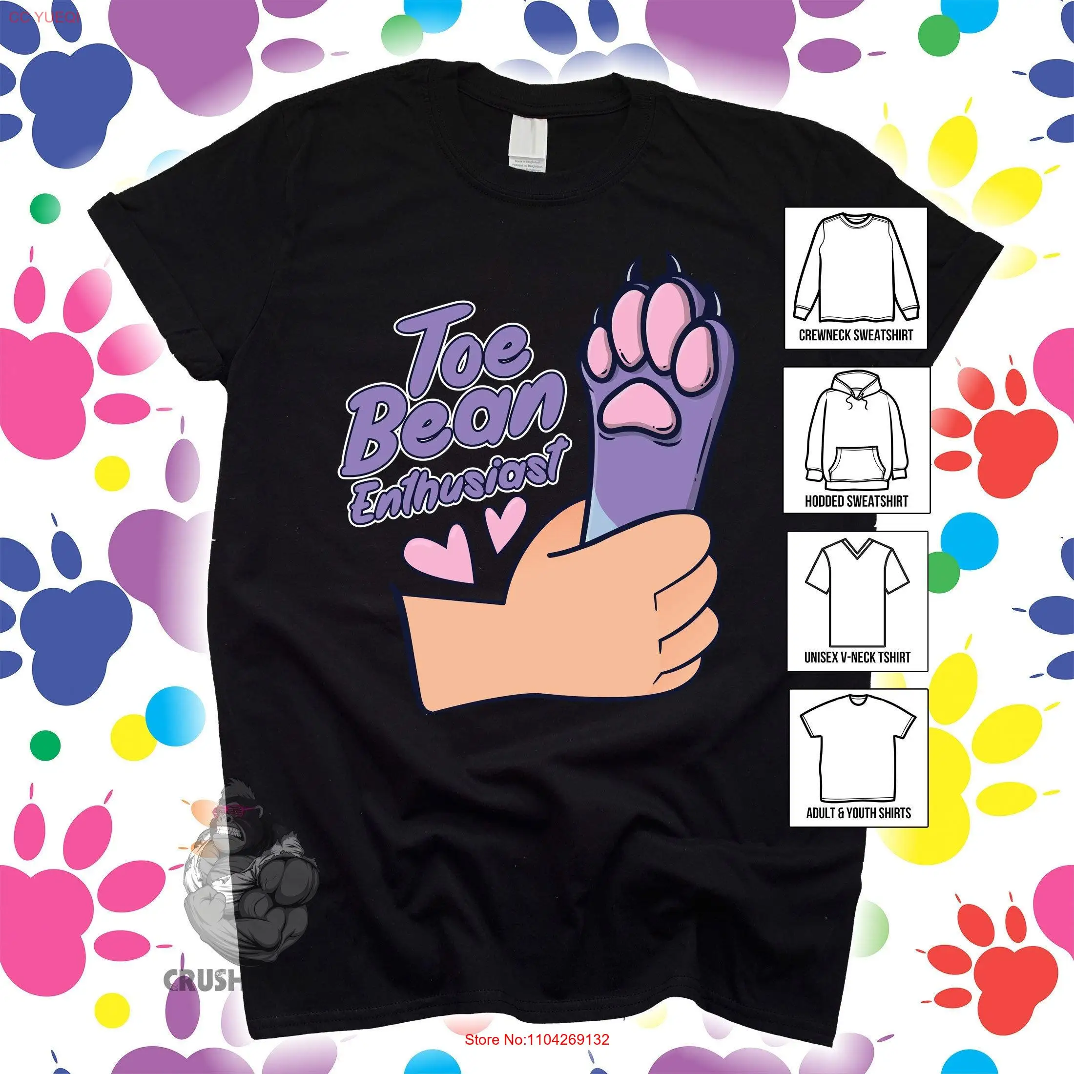 

Пушистая футболка Merch Toe Bean Fursona Fandom Proud Clothing Brands Art Veterinarian с длинными или короткими рукавами