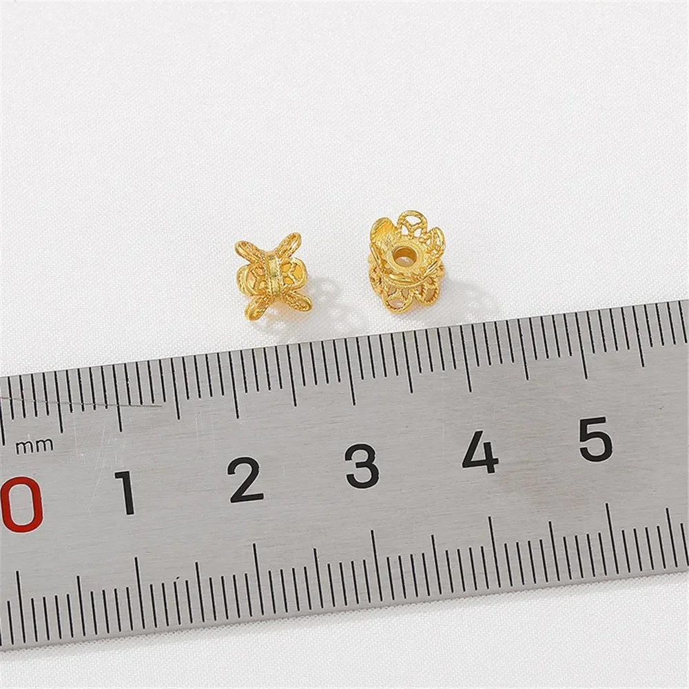 

Hollow Cylindrical Double-headed Receptacle Diy Handmade Bracelet Necklace Pearl Double-sided Flower Hat Jewelry Accessories