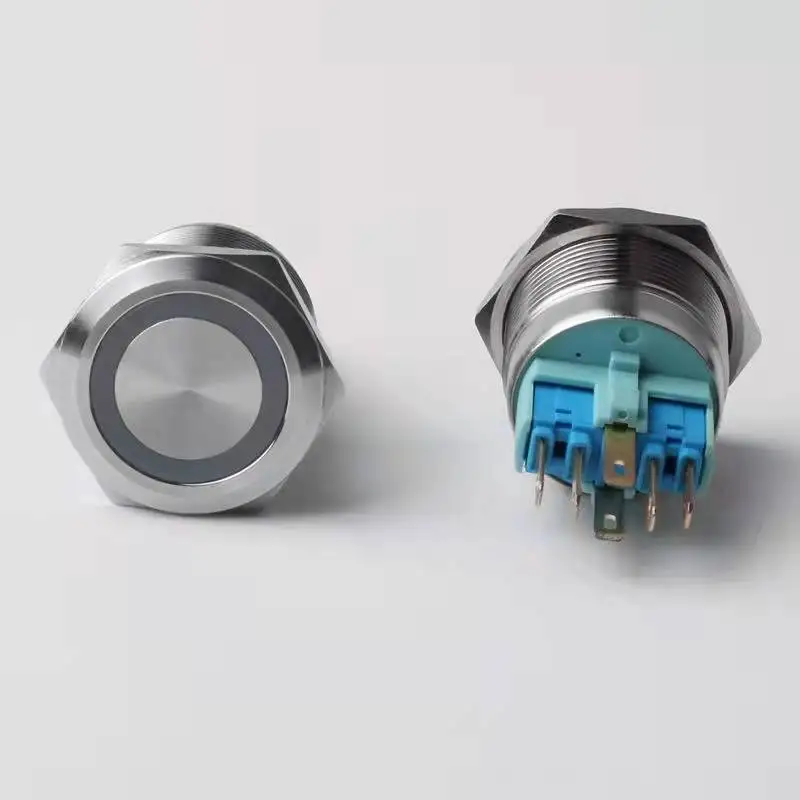 22mm Stainless steel  Metal Push Buttons Switch  12v PC on off Power Start Stop for Car Light Momentary without Fixation Mechani