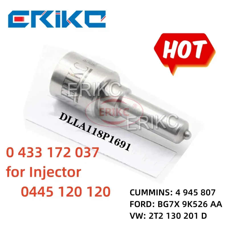 ERIKC 4 PC DLLA118P1691 Diesel Injector Nozzle 043317 037 Fuel Injection Nozzle For Ford Cargo Volkswagen 0445120120