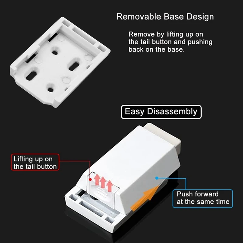 2 Pack Heavy Duty Push Latch & Lock For  Door Touch Latches And Catch Magnet Push Release Drawer Pull Tip, White Durable
