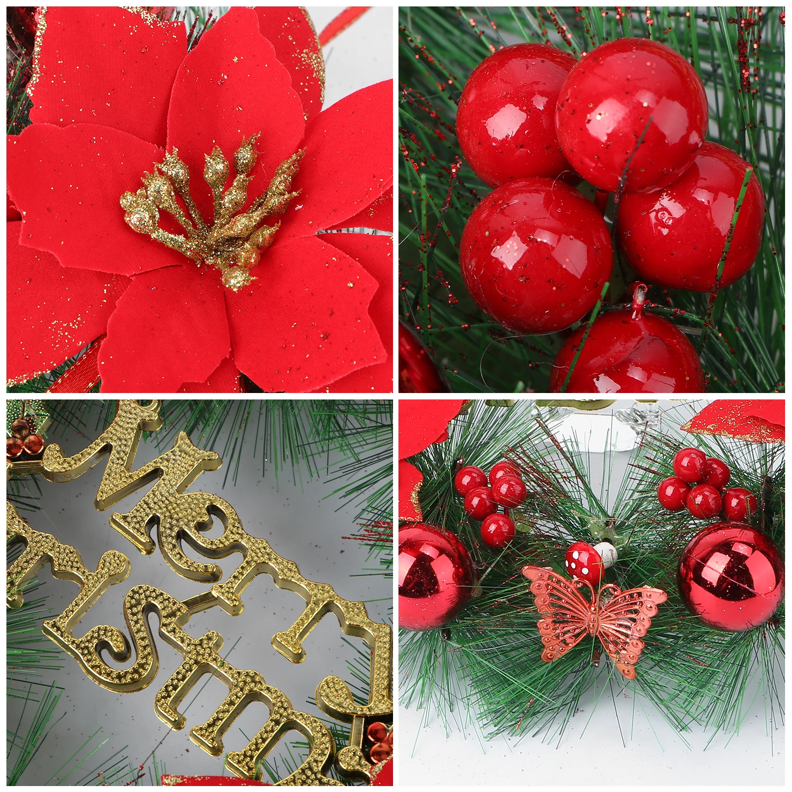 

Christmas Wreath Decoration Premium PVC Lifelike Hanging Garland for Door Wall Window Home Garden Hotel Xmas Pendant Holiday