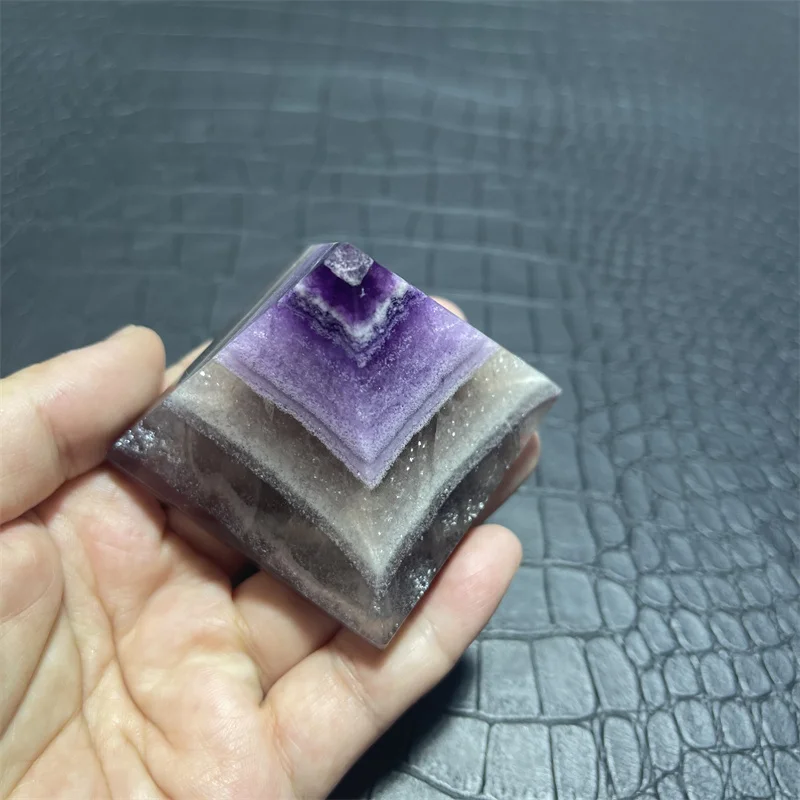 251g Rare Natural amethyst fluorite pyramid quartz crystal decoration